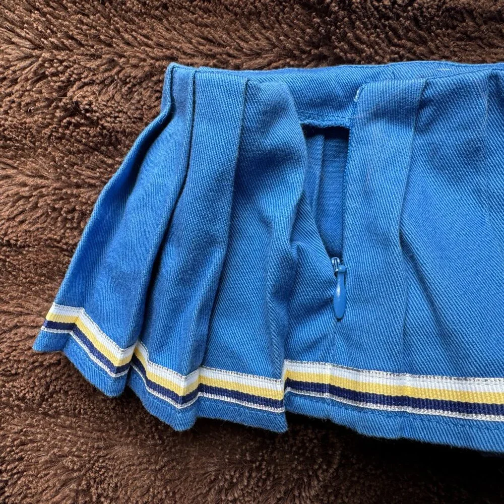 American Girl Cheerleader Pleated Skirt Blue & Gold for 18